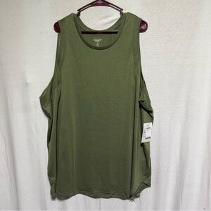 Old Navy Women's Go Dry Relaxed Tank Olive Green 4XL Plus Size New With Tags